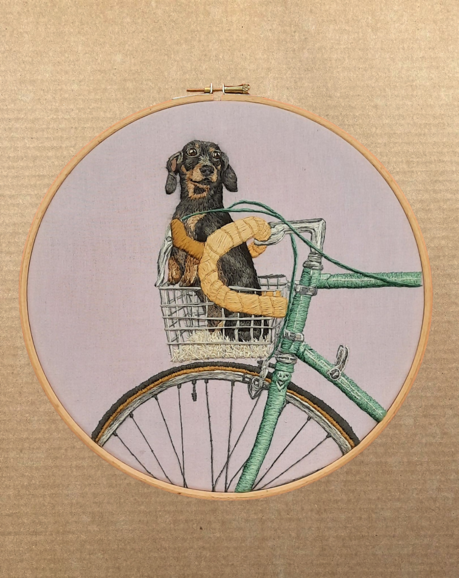 Teckel & Fiets-Borduurwerk