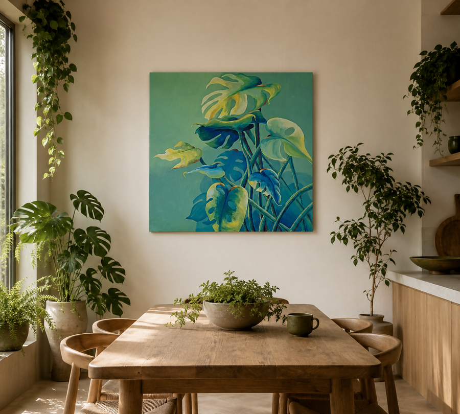 Groen Botanisch Schilderij — beeld 2